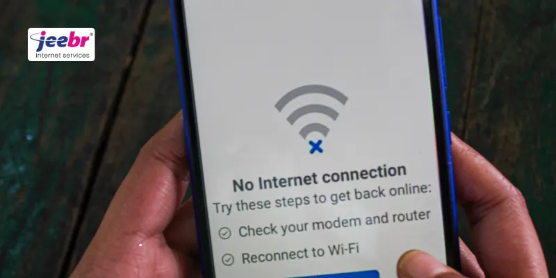 Illustration of internet slowing down with devices and solutions